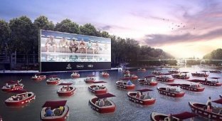 В Париже открывается плавучий кинотеатр (5 фото + 1 видео)