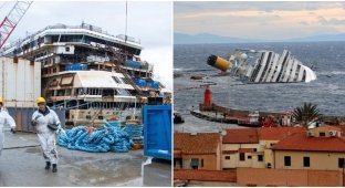 The last voyage of the ship "Costa Concordia" (11 photos)
