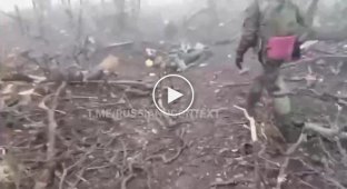 A Russian soldier captured his forward positions littered with dozens of Russian corpses