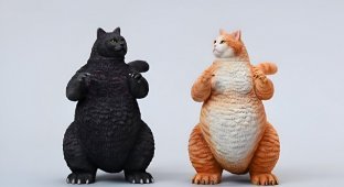 "Котзилла, теперь официально": китайская компания JXK Studio выпустила фигурки огнедышащих котиков (7 фото)