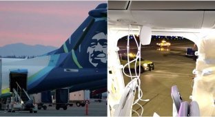 Шматок фюзеляжу відірвався від пасажирського літака у США (3 фото + 1 відео)