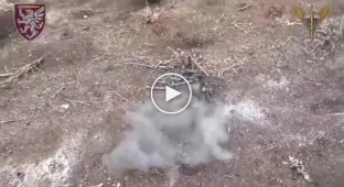 Ukrainian drones drop grenades on Russian soldiers near the village of Kleshcheevka, Donetsk region