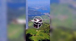 Impressive cable car in the canton of Lucerne in Switzerland