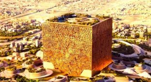 A skyscraper in the form of a giant cube will be built in Saudi Arabia (3 photos + 1 video)