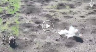 Половина оккупанта горит среди поля после атаки дрона-камикадзе