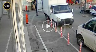 In Sochi, the lady at the wheel mixed up the pedals and rammed the store