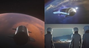 Animation from SpaceX: how people will fly to Mars (13 photos + 1 video)