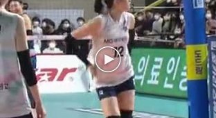 Dance battle while playing volleyball