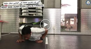 Новый рекорд в отжиманиях от спортсмена из Дубая