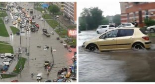 Москва "уходит под воду": небеса разверзлись над столицей (5 фото + 3 видео)