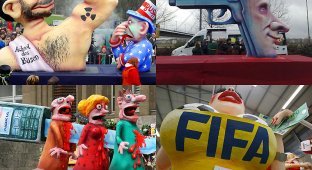 Политическая сатира на немецких карнавалах (16 фото)