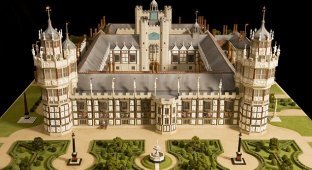 Миниатюрная модель дворца короля Генриха Восьмого Нонсач (12 фото)