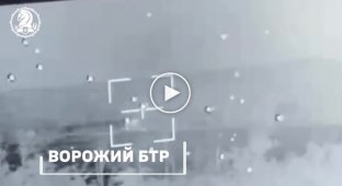 Soldiers of the 47th Mechanized Infantry Brigade destroyed an enemy armored personnel carrier using the Stugna-P ATGM at night