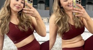 Don't believe everything you see!: A girl shows how her body actually looks in pictures from social networks (13 photos)