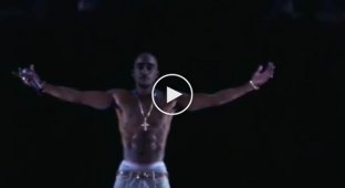 Нереальная крутая голограмма рэппера 2pac на концерте Snoopа