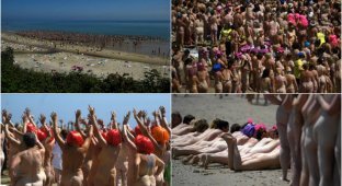 2 505 обнаженных женщин установили рекорд по купанию голышом в Ирландии (15 фото)