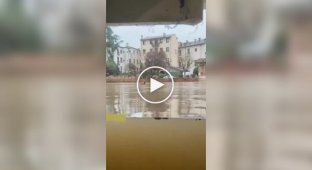In Vicenza, Italy, heavy rainfall led to city flooding