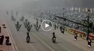A funny military parade in India
