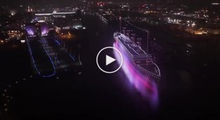 In Belfast, the Titanic was recreated using drones