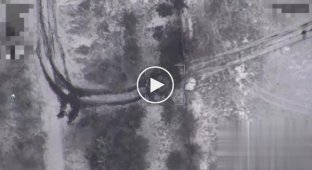 Неудачная попытка российского дрона-камикадзе поразить шведскую БМП CV90 украинских военных на Восточном направлении