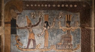 Archaeologists have cleared an ancient Egyptian ceiling painting with a New Year's theme (9 photos)
