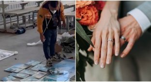 A Chinese man built a business by destroying wedding photos of divorced people (5 photos + 1 video)