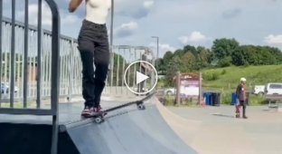 Beautiful girl and skateboard