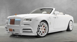 Snow-white convertible Rolls-Royce Dawn from Mansory studio (7 photos)