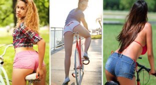 Девушки на велосипедах (35 фото)