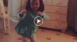 A girl dances beautifully to a popular song