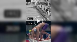 Фінал чоловічого запливу на 100 метрів вільним стилем із різницею у 88 років