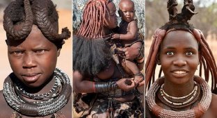 Намибийские красотки хвастаются глиняными дредами (10 фото)