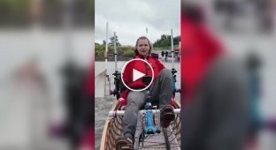 Шотландец собрал каноэ на велоприводе