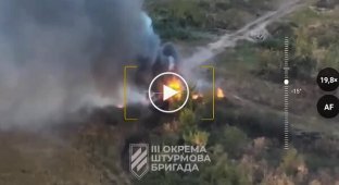 Kamikaze drone attacks Russian tank-barn in the Kharkiv region