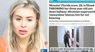 A Ukrainian refugee was arrested in the United States for beating her 3-year-old son in the entrance of her house (3 photos + 1 video)