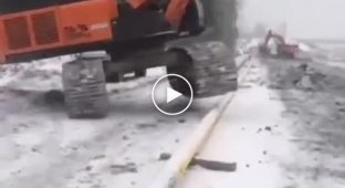 The excavator operator proved that he eats his bread for good reason
