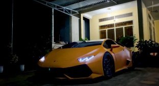 Парень из Вьетнама собрал картонный Lamborghini Huracan (6 фото)