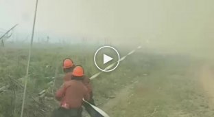 Канадские пожарные борются с торнадо