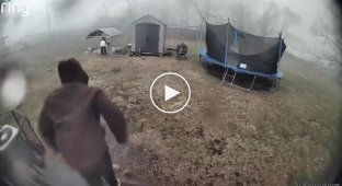 Спасли собаку всего за минуту до прихода торнадо