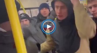 In Russia, several guys attacked a dark-skinned passenger right on the bus