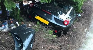 Ferrari 458 Spider въехал в сад (6 фото)