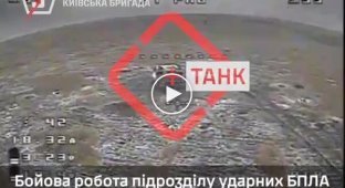 Soldiers of the 5th Separate Assault Brigade Kamikaze drones attack Russian tank, fortifications and dugouts in Kramatorsk direction