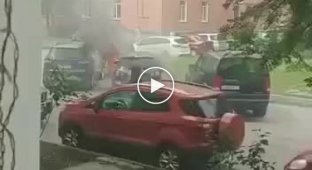 Man saves girl from burning car