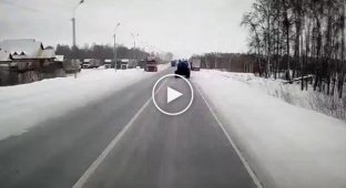 Collision of two trucks near Novosibirsk