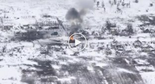 Volyn terrorist fighters set fire to an enemy tank using a drone