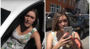В сети появилось видео с самой милой нарушительницей ПДД (1 фото + 1 видео)
