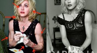 Фотографии Мадонны до и после Фотошопа (13 фото)
