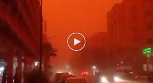 Sandstorm in Marrakech turned the city into Mars
