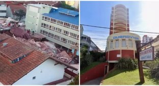 В Аргентине десятиэтажный отель рухнул средь бела дня (3 фото + 1 видео)