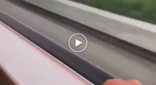 Train with good shock absorbers and smooth railways at a speed of 348 km per hour